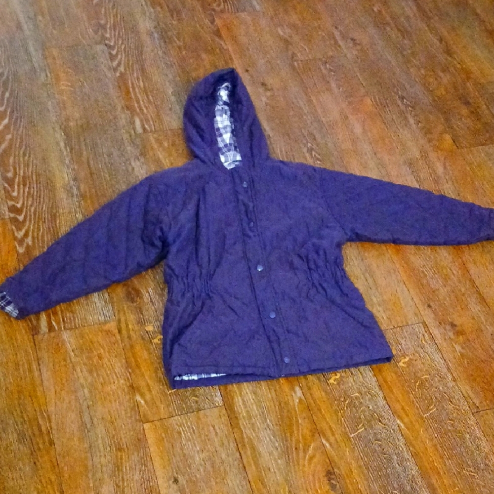 N Kids Dark Purple Soft Quilted Snaps Up Jacket